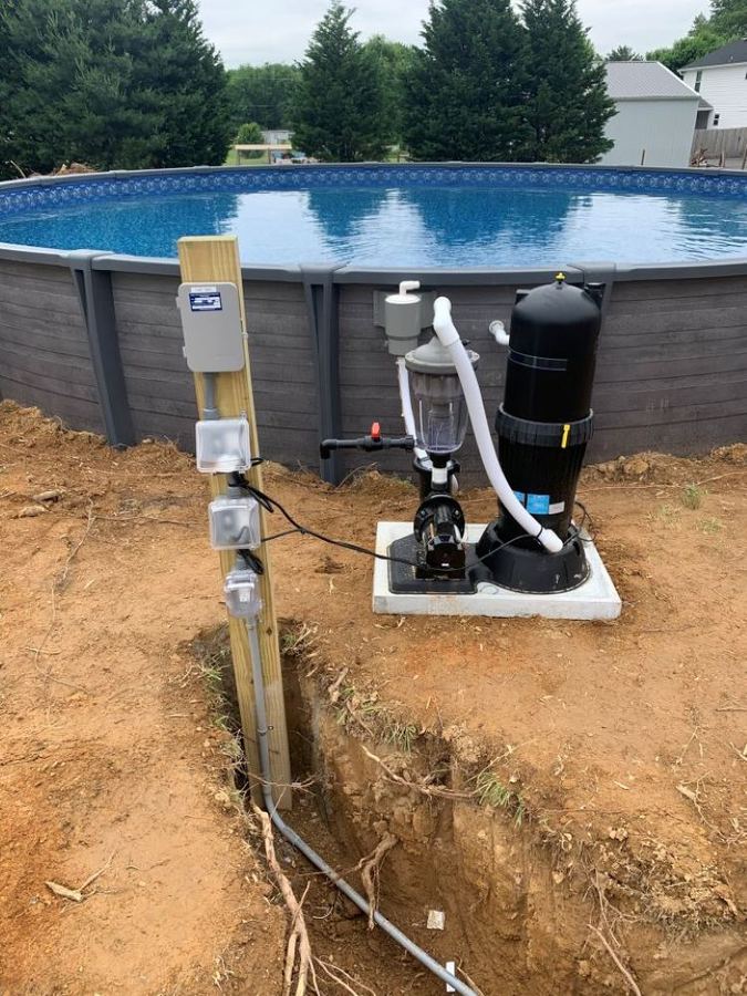 Halo bonding and pool pump circuit wiring for above-ground pool in White House, TN